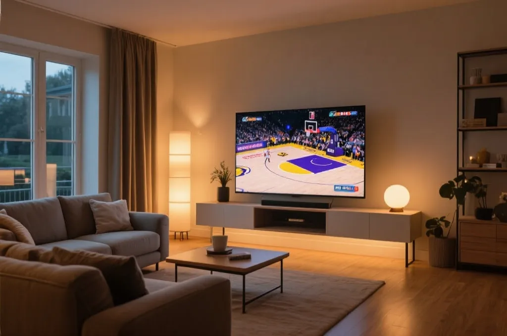 高清NBA直播客厅观赛场景图