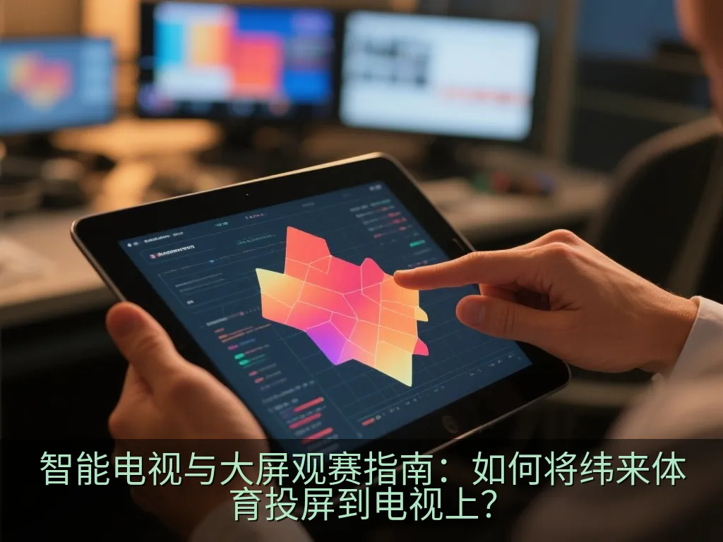 干净整洁的极简主义数码工作区,展示平板电脑和智能遥控器,寓意轻松进行投屏排障与设置